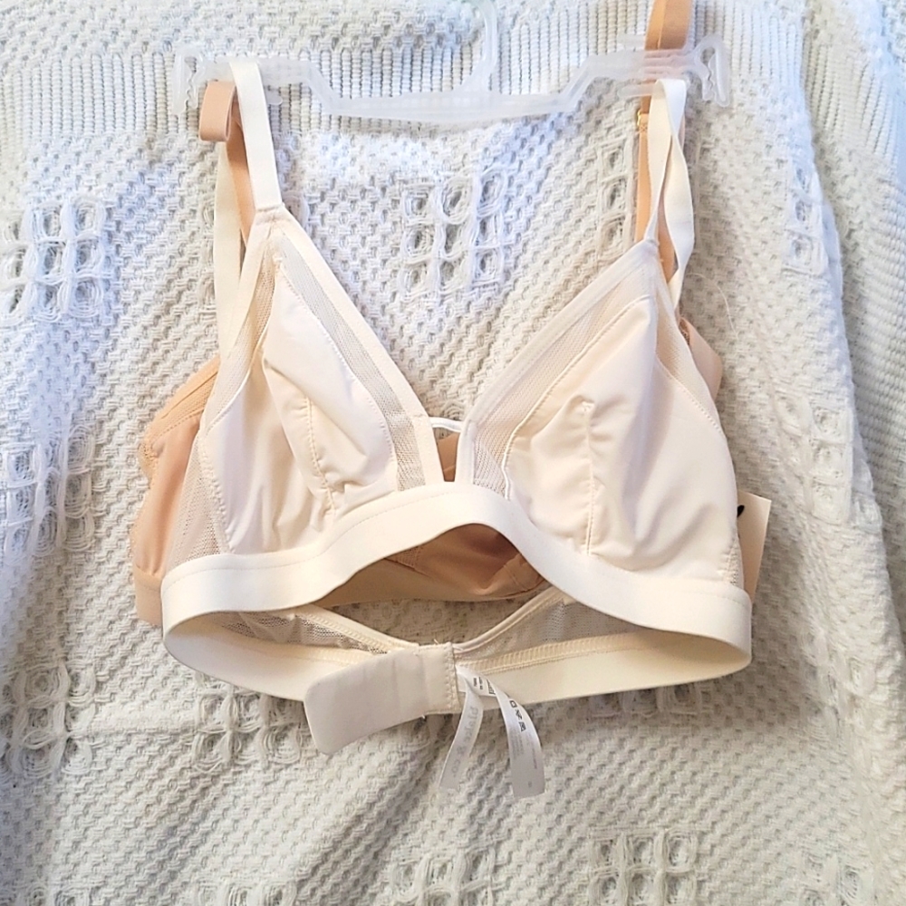 Blake & Co. Mesh Bralettes Set of 2 Small Sheer Adjustable Sexy Sleek Bralette